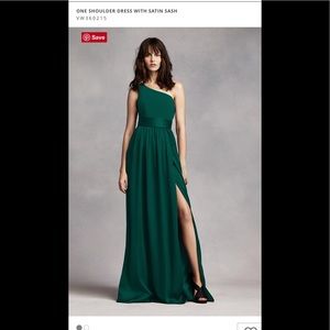 Vera Wang One Shoulder Dress w Satin Sash VW360215